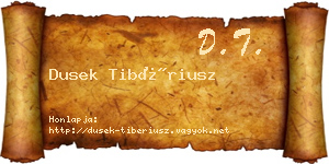 Dusek Tibériusz névjegykártya